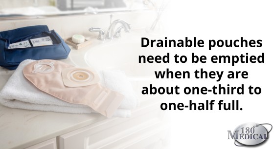 drainable pouches need to be emptied when theyre about one third to one half full