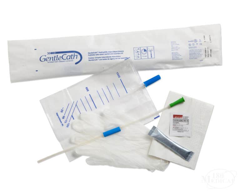 Gentlecath Hydrophilic Male Catheter Kit 180 Medical 4490