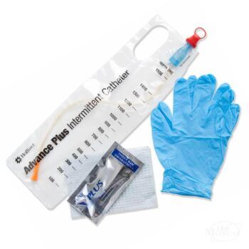 97164 Hollister Advance Plus Coude Catheter Kit with gloves wipes and insertion supplies