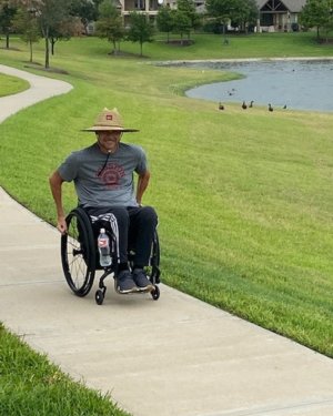 steve wearing hat outdoors