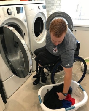 brendan doing laundry