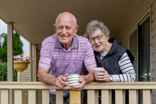 elderly couple at home