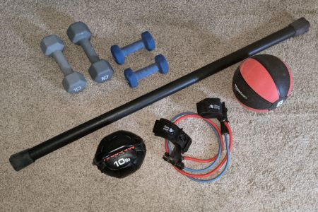 Mason's home workout equipment