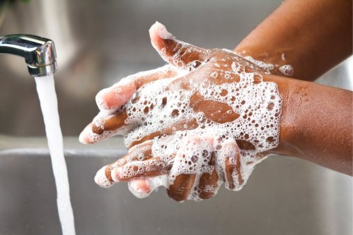 washing hands