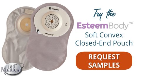 request esteem body closed end ostomy pouch samples at 180 medical