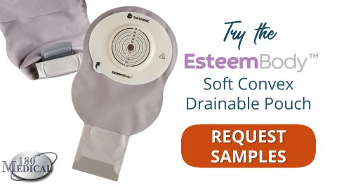 request esteem body drainable ostomy pouch samples at 180 medical