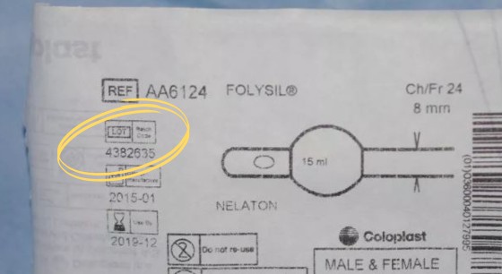 coloplast foley recall lot numbers