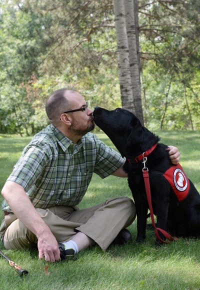 Bobb with his service dog